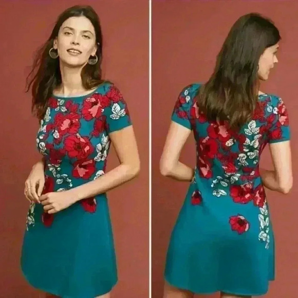 NWT Maeve Jacqueline Floral-Jacquard Sweater Dress - Picture 1 of 6
